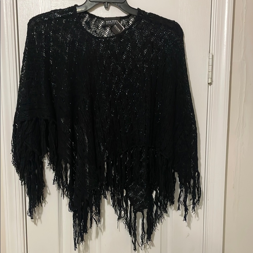 Black Fringed Women's Sweater